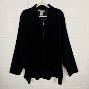 Notations Woman Soft & Stretchy Jacket Collared Zip Pockets Office Mature 2X